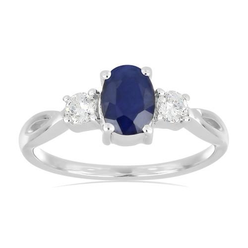 0.80 CT IOLITE STERLING SILVER RINGS WITH WHITE ZIRCON #VR012108